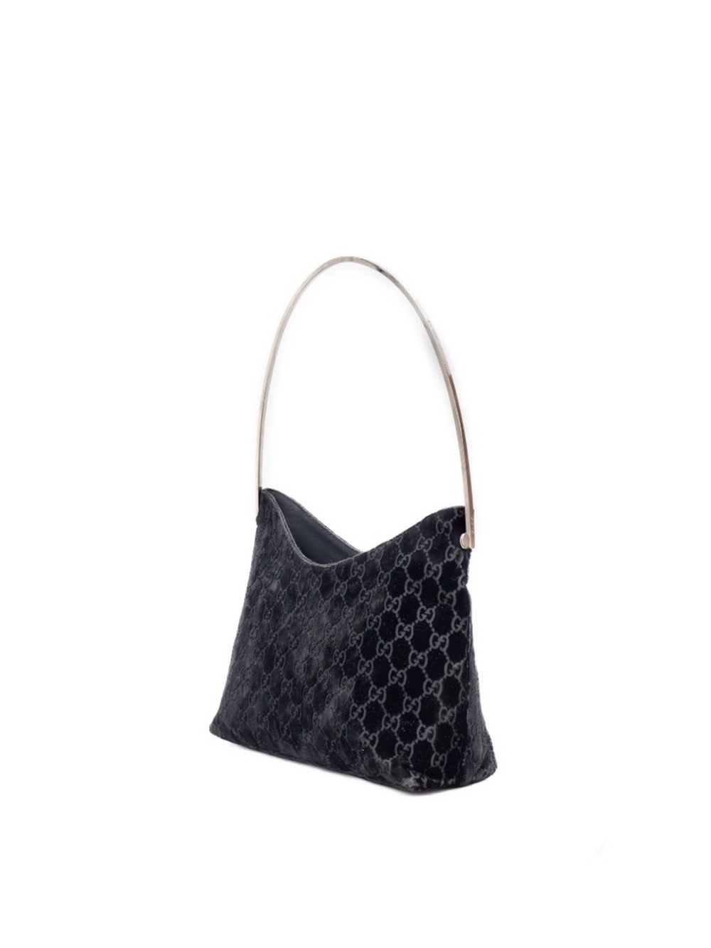 Rare Vintage Gucci Tom Ford 1997 Black Velvet GG Monogram Runway Shoulder Bag - Picture 3 of 11